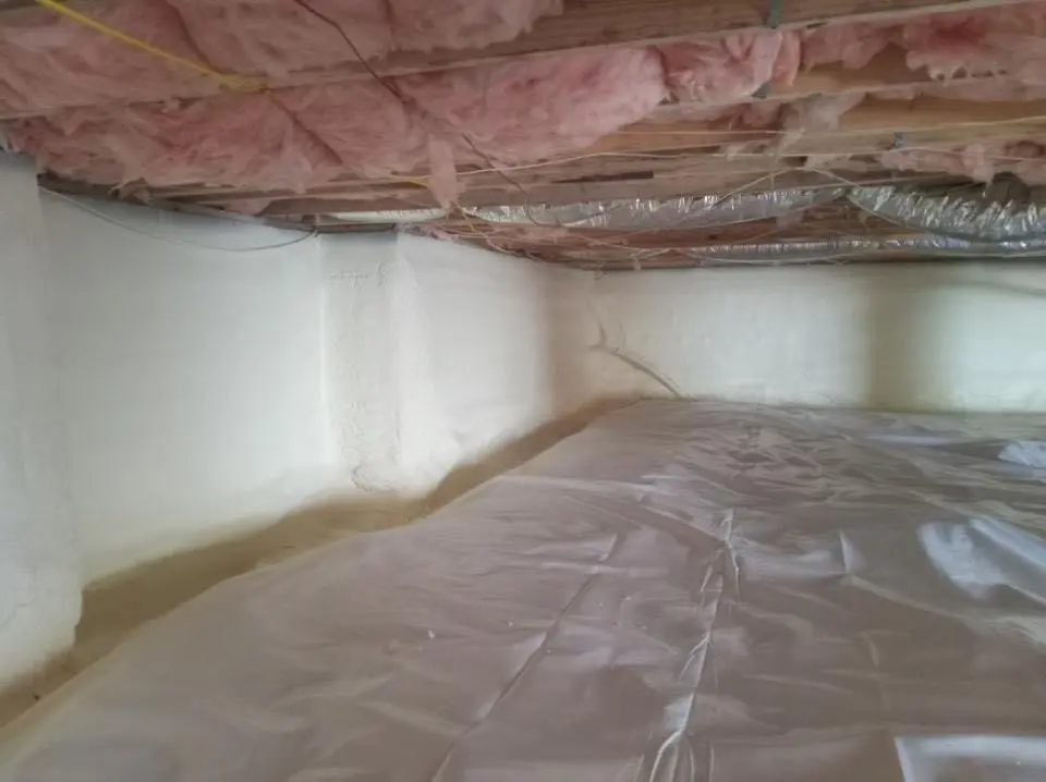 Crawl space encapsulation with closed-cell spray foam for Spray Foam Roofing in South Windsor